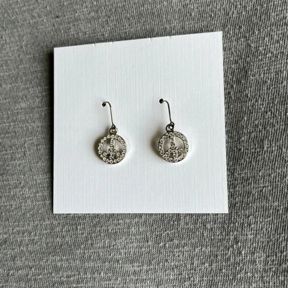 American Eagle Rhinestone Peace Earrings